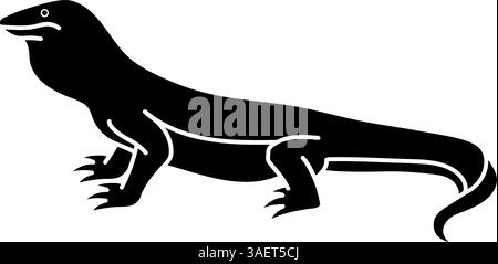 Komodo Drachen Tier Reptil Symbol Stock Vektor