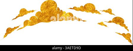 Wolkenillustration in goldfarbenem Stil Stock Vektor