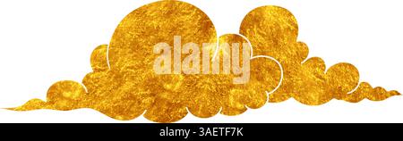 Wolkenillustration in goldfarbenem Stil Stock Vektor