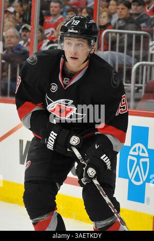 November 2011: Raleigh, North Carolina, USA Jiri Tlusty (19) Canadiens besiegte die Hurricanes 4-3 im RBC Center in Raleigh, North Carolina. (Bild: © Anthony Barham/Southcreek/ZUMAPRESS.com) Stockfoto