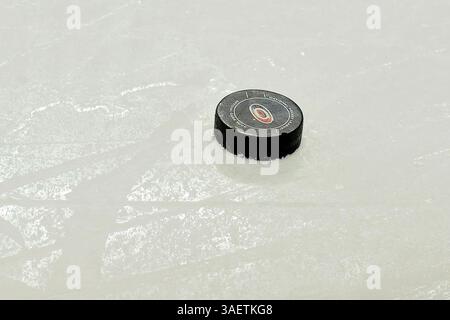 November 2011: Raleigh, North Carolina, USA S - Hurricane pucken während einer Auszeit aus nächster Nähe. Canadiens besiegte die Hurricanes 4-3 im RBC Center in Raleigh North Carolina. (Bild: © Anthony Barham/Southcreek/ZUMAPRESS.com) Stockfoto