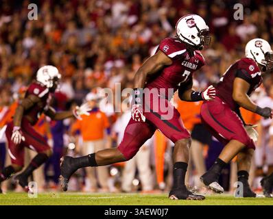 November 2011 - Columbia, South Carolina, USA S – South Carolina Gamecocks Defensive End Jadeveon Clowney (7) (Bild: © Tony Brown/Southcreek/ZUMAPRESS.com) Stockfoto