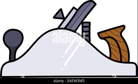 Hand Ebene Hand gezeichnet Farbe Vektor Illustration Stock Vektor