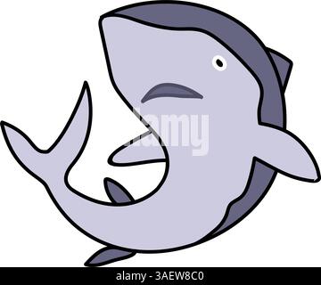 Hai Hand gezeichnete Farbvektor-Illustration Stock Vektor