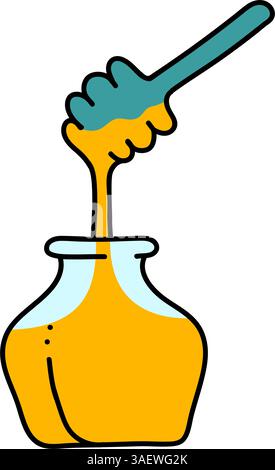 Honig Hand gezeichnete Farbe Vektor Illustration Stock Vektor
