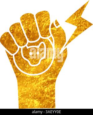 Münzzeichnung mit Hand in Goldfarbe Stock Vektor