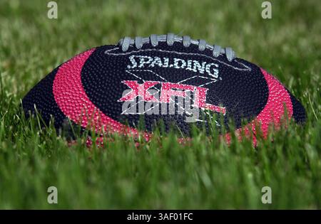 Mai 2001; San Francisco, CA, USA; XFL Fußball. Stockfoto
