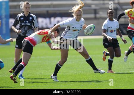 15. März 2015: Das Viertelfinale der World Rugby Women's Sevens Series in Atlanta, GA. Fidschi gegen China. (Bild: © Kent McCorkle/Cal Sport Media/ZUMAPRESS.com) Stockfoto