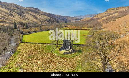 Dun Telve Glenelg Scotland ist ein 2000 Jahre alter Broch aus der Eisenzeit am Nordufer des Abhainn a’ Ghlinne Bhig River Stockfoto