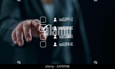 Personalwesen, Personalbeschaffungsmanagement, Geschäftskonzept, Beziehungsmanagement mit globaler Struktur, Personalbeschaffungsmanagement für Beschäftigung Stockfoto