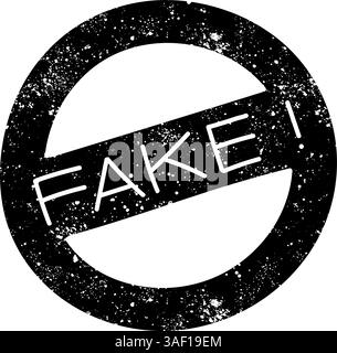 Gefälschte schwarze handgezeichnete Ikone im Grunge-Look Stock Vektor