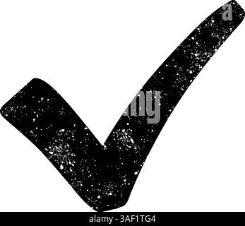 Markieren Sie das Symbol für ein schwarzes handgezeichnetes Symbol im Grunge-Look Stock Vektor