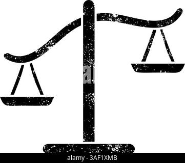 Das schwarze handgezeichnete Symbol im Grunge-Look im Justice Scale Stock Vektor