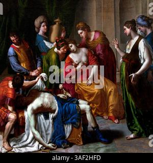 Der Tod von Kleopatra 1640 durch Alessandro TURCHI 1578–1649 Italien Italien ( Kleopatra VII Philopator 69–30 v. Chr. Pharao Ägypten , Louvre Paris, Museum für schöne Kunst, Frankreich, ( Kleopatra VII Philopator, 69 v. Chr. - 10. August 30 v. Chr. , Königin des ptolemäischen Königreichs Ägypten, und sein letzter aktiver Herrscher, Mitglied der ptolemäischen Dynastie, Nachkomme seines Gründers, Ptolemäischer Soter, Nachfahre und großer Gefährte des griechischen Generals Sohn des griechischen Generals Sohn des griechischen Generals. Stockfoto