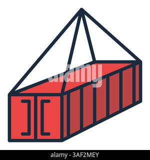 Roter Vektor für Versandbehälter einfaches farbiges Symbol oder Zeichen Stock Vektor