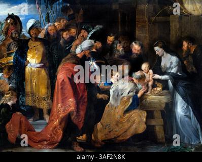 L ' Anbetung des Magier - die Anbetung der Könige (weisen) 1617 Peter Paul Rubens 1577-1640 Belgien Belgien Stockfoto