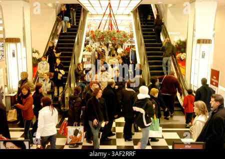 November 2005; Manhattan, NY, USA; NEW YORK PAPERS. Die Einkäufer ziehen durch die Hauptetage bei Bloomingdale's.. Black Friday im Bloomingdale's an der 59th Street, typischerweise einer der geschäftigsten Einkaufstage des Jahres. Obligatorischer Ausweis: Foto von Bryan Smith/ZUMA Press. (©) Copyright 2005 von Bryan Smith Stockfoto