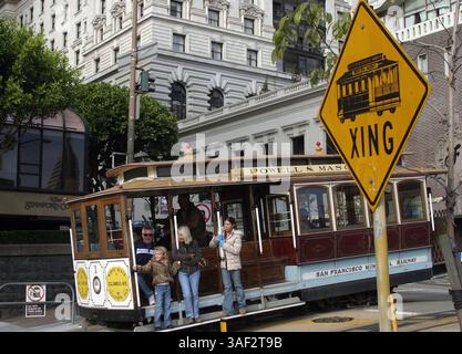 November 2005; San Francisco, CA, USA; die Powell Street Cable Car in San Francisco. Obligatorischer Credit: Foto von Marianna Day Massey/ZUMA Press. (©) Copyright 2005 von Marianna Day Massey Stockfoto