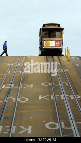 November 2005; San Francisco, CA, USA; die Powell Street Cable Car in San Francisco. Obligatorischer Credit: Foto von Marianna Day Massey/ZUMA Press. (©) Copyright 2005 von Marianna Day Massey Stockfoto