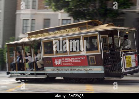 November 2005; San Francisco, CA, USA; die Powell Street Cable Car in San Francisco. Obligatorischer Credit: Foto von Marianna Day Massey/ZUMA Press. (©) Copyright 2005 von Marianna Day Massey Stockfoto