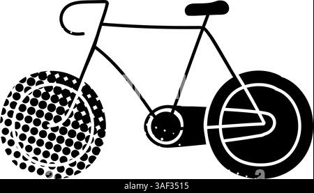 Symbol mit schwarzer Handzeichnung im Halbtonstil Stock Vektor