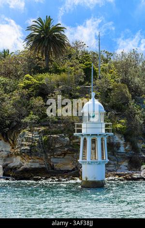 Robertsons Point Lighthouse am südlichen Ende des Cremorne Reserve, Cremorne Point, Sydney, New South Wales, Australien Stockfoto