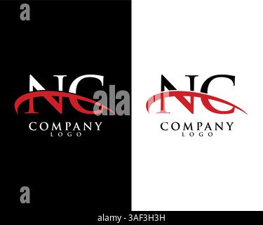NC, CN Initial Letter Company Logo Swoosh Design Vektor Stock Vektor