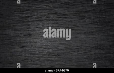 Dunkelgrauer, strukturierter Hintergrund, der ein Wellenmuster erzeugt. 3D Stockfoto