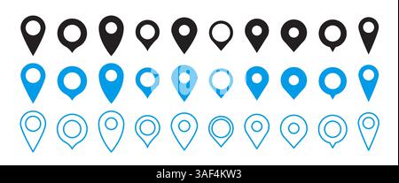 PIN-Sammlung für Position Stock Vektor