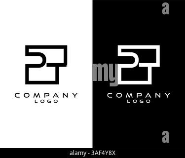 PT, TP Letters Logodesign. Einfacher und kreativer Buchstabenkonzept Illustrationsvektor Stock Vektor