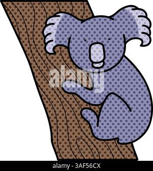 koala Halbton Hand gezeichnete Farbvektor-Illustration Stock Vektor