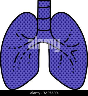 Gesunde menschliche Lungen Halbton Hand gezeichnete Farbe Vektor Illustration Stock Vektor