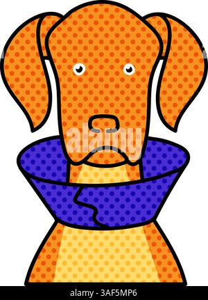 Kranker Hund Halbton Hand gezeichnete Farbvektor Illustration Stock Vektor