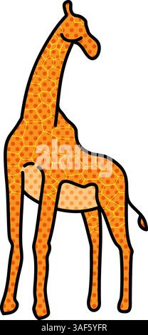 Giraffe Halbton Hand gezeichnete Farbe Vektor Illustration Stock Vektor