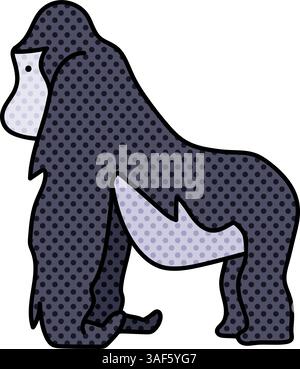 Orang-Utan-Halbton Hand gezeichnete Farbvektor-Illustration Stock Vektor