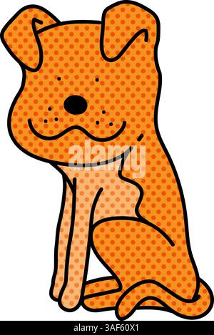 Hund Halbton Hand gezeichnete Farbe Vektor Illustration Stock Vektor