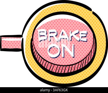 Rennrad Bremsschild Halbton Symbol Hand gezeichnet Farbe Vektor Illustration Stock Vektor