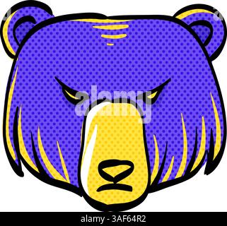 Bär Halbtonsymbol Hand gezeichnete Farbe Vektor Illustration Stock Vektor