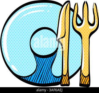 Schalen Halbton-Symbol Hand gezeichnete Farbe Vektor-Illustration Stock Vektor