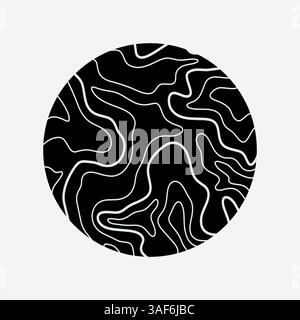 Die runde Topographie bildet abstrakte kreisförmige Wellenlinien Stock Vektor