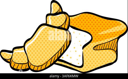 Bäckerei Halbton Symbol Hand gezeichnete Farbe Vektor Illustration Stock Vektor