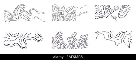 Topographiekarte formt abstrakte Wellenlinien Stock Vektor
