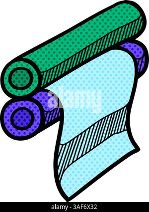 Druckwalzensymbol in Kritzelskizzenlinien Halbtonfarben-Vektor-Illustration Stock Vektor