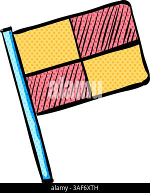 Zeilean Fahne Halbtonsymbol Hand gezeichnete Farbvektor-Illustration Stock Vektor