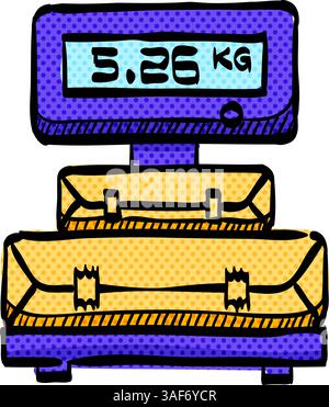 Logistische Skala Halbtonsymbol Hand gezeichnete Farbvektor-Illustration Stock Vektor