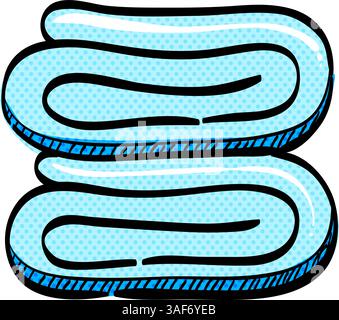 Gefaltetes Handtuch Halbtonsymbol Hand gezeichnet Farbe Vektor Illustration Stock Vektor