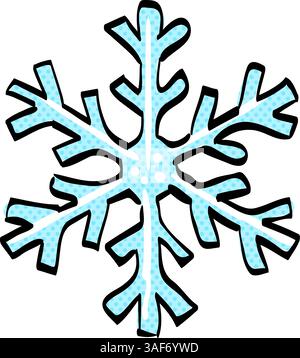 Schneeflocken-Halbton-Symbol Hand gezeichnete Farbvektor-Illustration Stock Vektor
