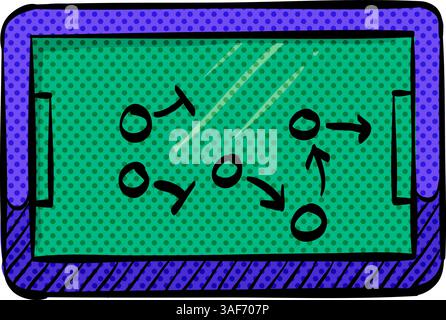 Schwarzes Brett mit Pfeil Kritzelei Halbton Symbol Hand gezeichnet Farbe Vektor Illustration Stock Vektor
