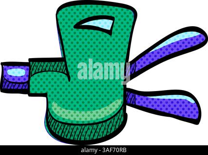 Fahrrad-Schalthebel Halbton-Symbol Hand gezeichnete Farbe Vektor-Illustration Stock Vektor