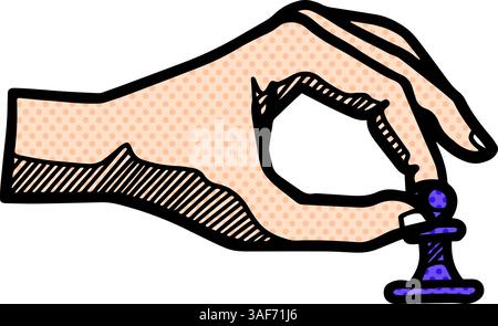 Symbol Hand gezeichnete Halbtonfarben-Vektor-Illustration Stock Vektor